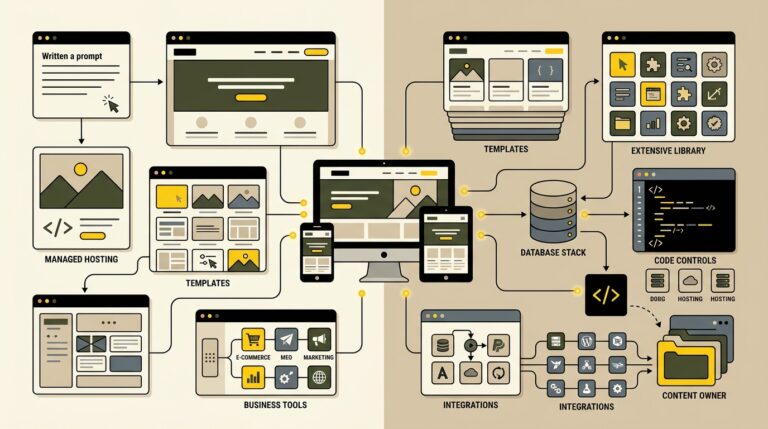 AI website builder and WordPress platform comparison