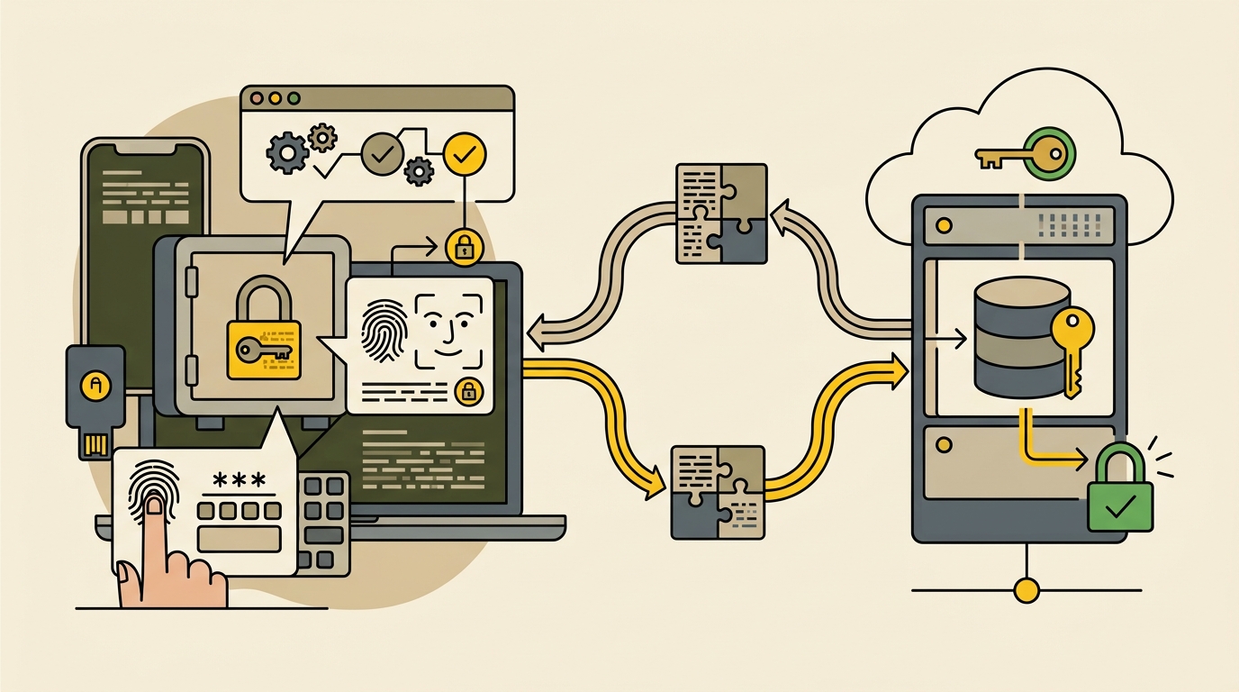 Public and private key process used for passkey authentication