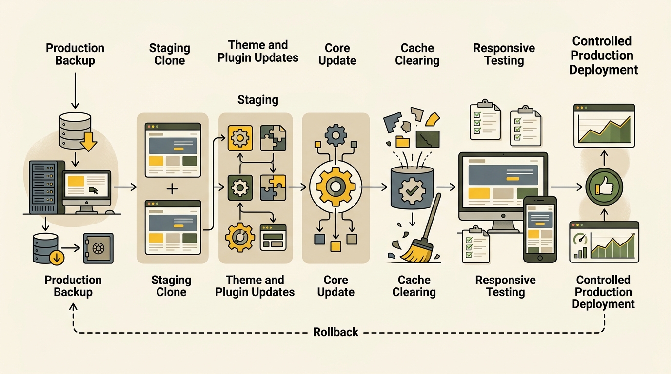 WordPress staging and update testing checklist