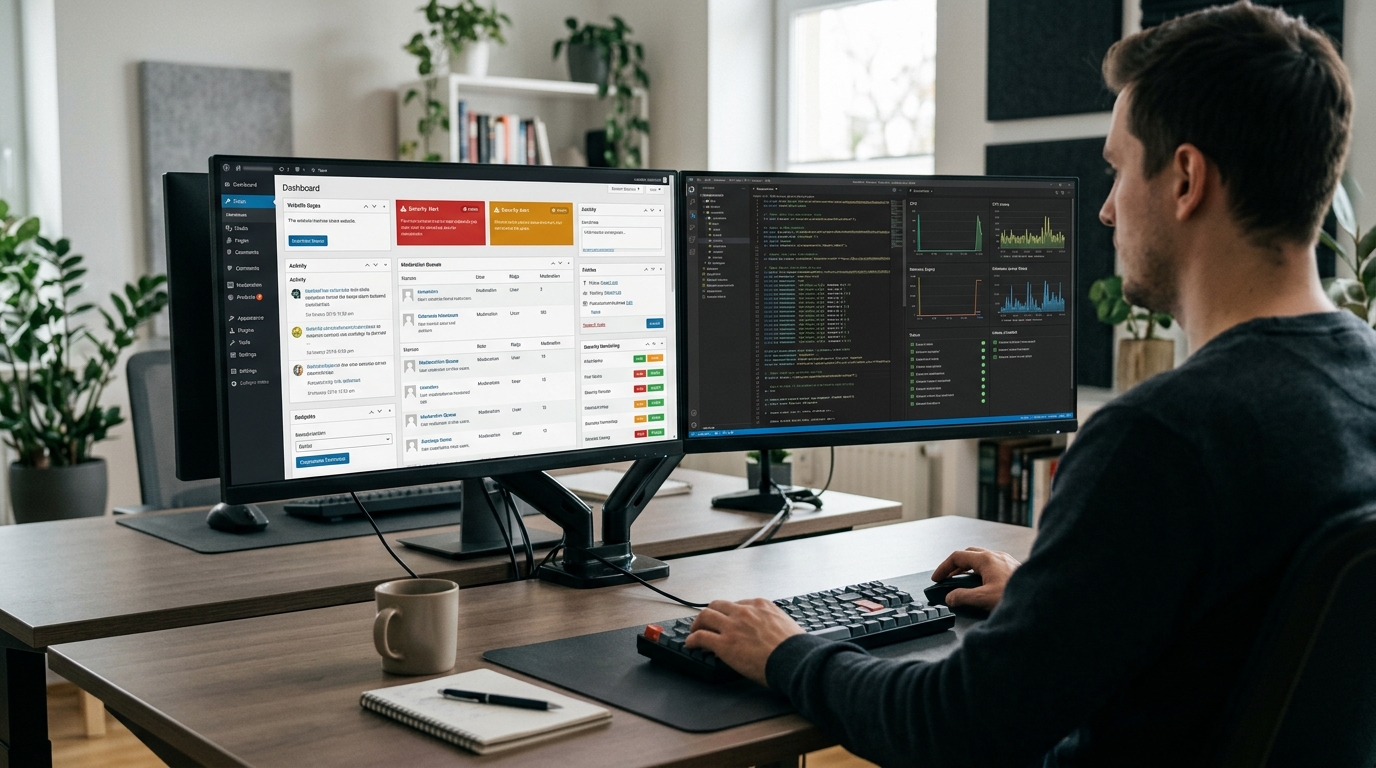 Website administrator reviewing security issues fixed in WordPress 7.1.3